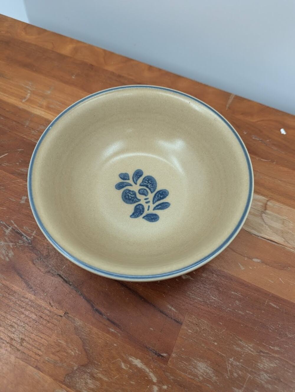 Pfaltzgraff 6" x 2" Cereal Berry Bowl Brown Blue Folk Art Vintage set of 4
